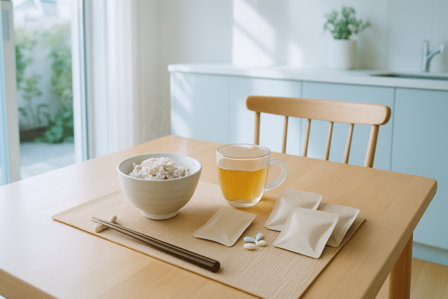 「ダスキン食品」で豊かになった、健康的で清潔な食卓の様子。