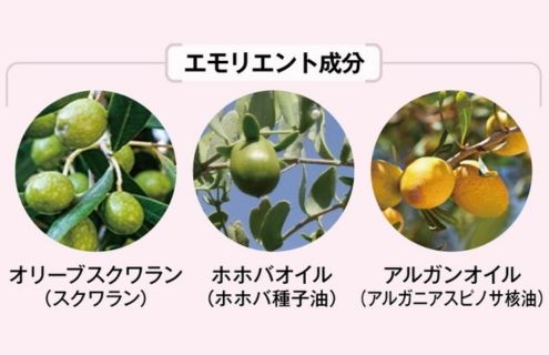 エモリエント成分:オリーブスクワラン・ホホバオイル・アルガンオイル